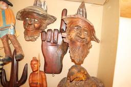 Quantity of Folk Art and Wood Carvings
