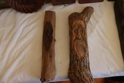 Large Quantity of Wood Hand Carved Items