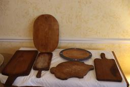 Large Quantity of Primitive Wood Cutting Boards