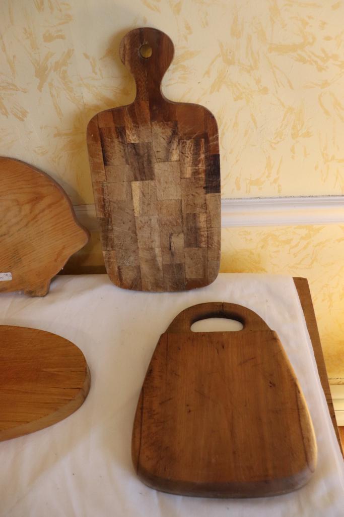 Large Quantity of Primitive Wood Cutting Boards