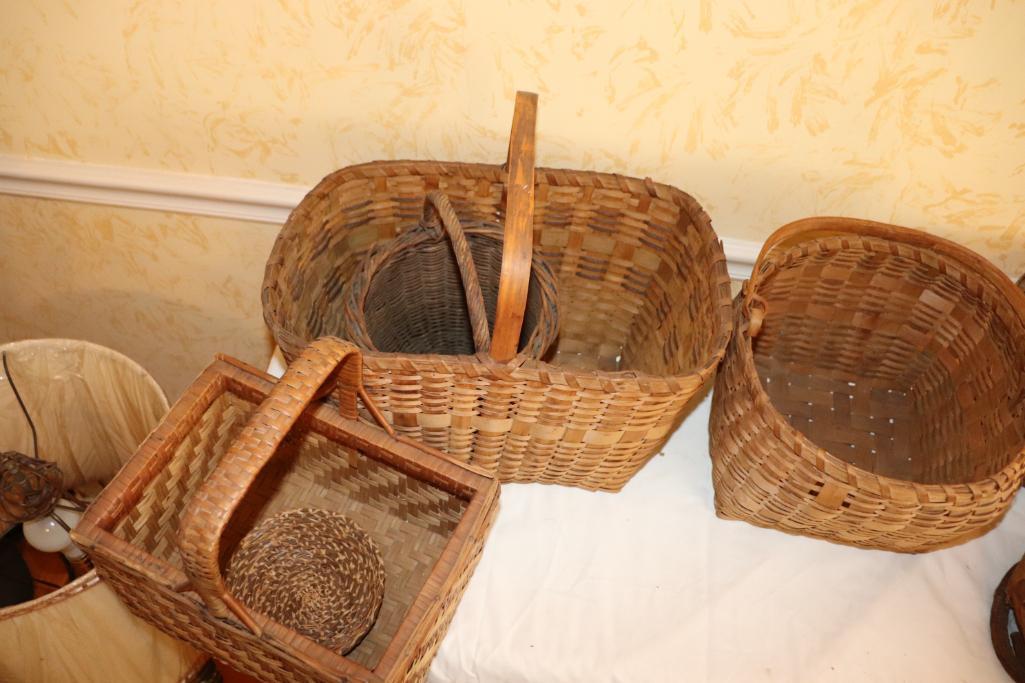 Quantity of Old Wooven Baskets