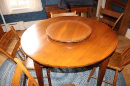 42 in. Round Pine Tavern Table With Lazy Susan