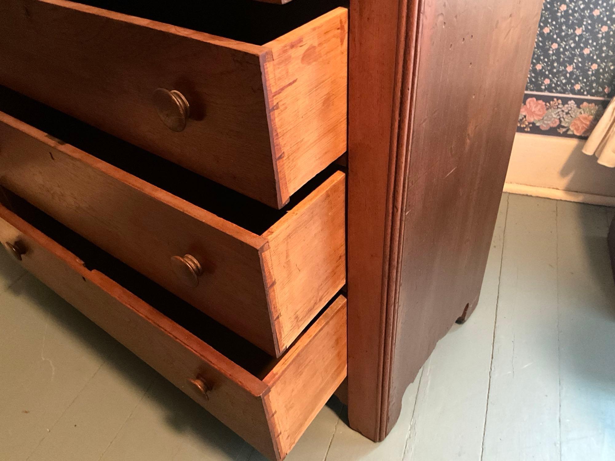 Antique 4-Drawer Walnut Dresser