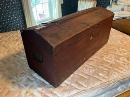 Primitive Antique Wooden Trunk