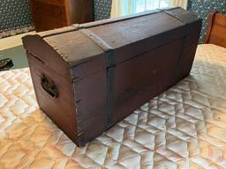 Primitive Antique Wooden Trunk