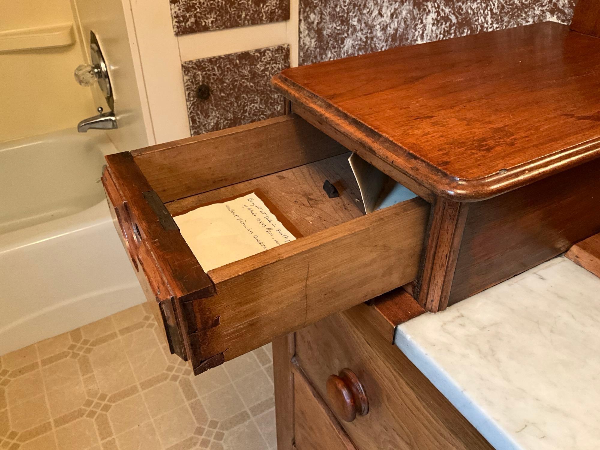 Victorian Walnut 3-Drawer dresser with Mirror & Hanky Drawers