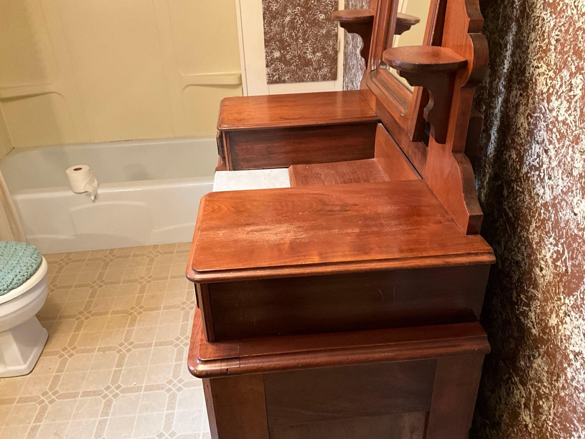 Victorian Walnut 3-Drawer dresser with Mirror & Hanky Drawers