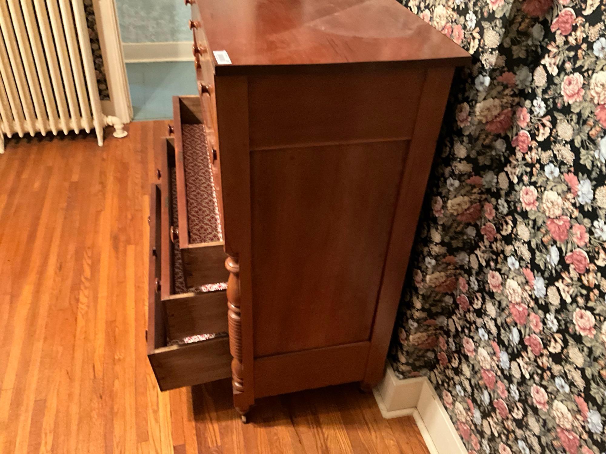 Large Antique Empire Style Cherry Dresser