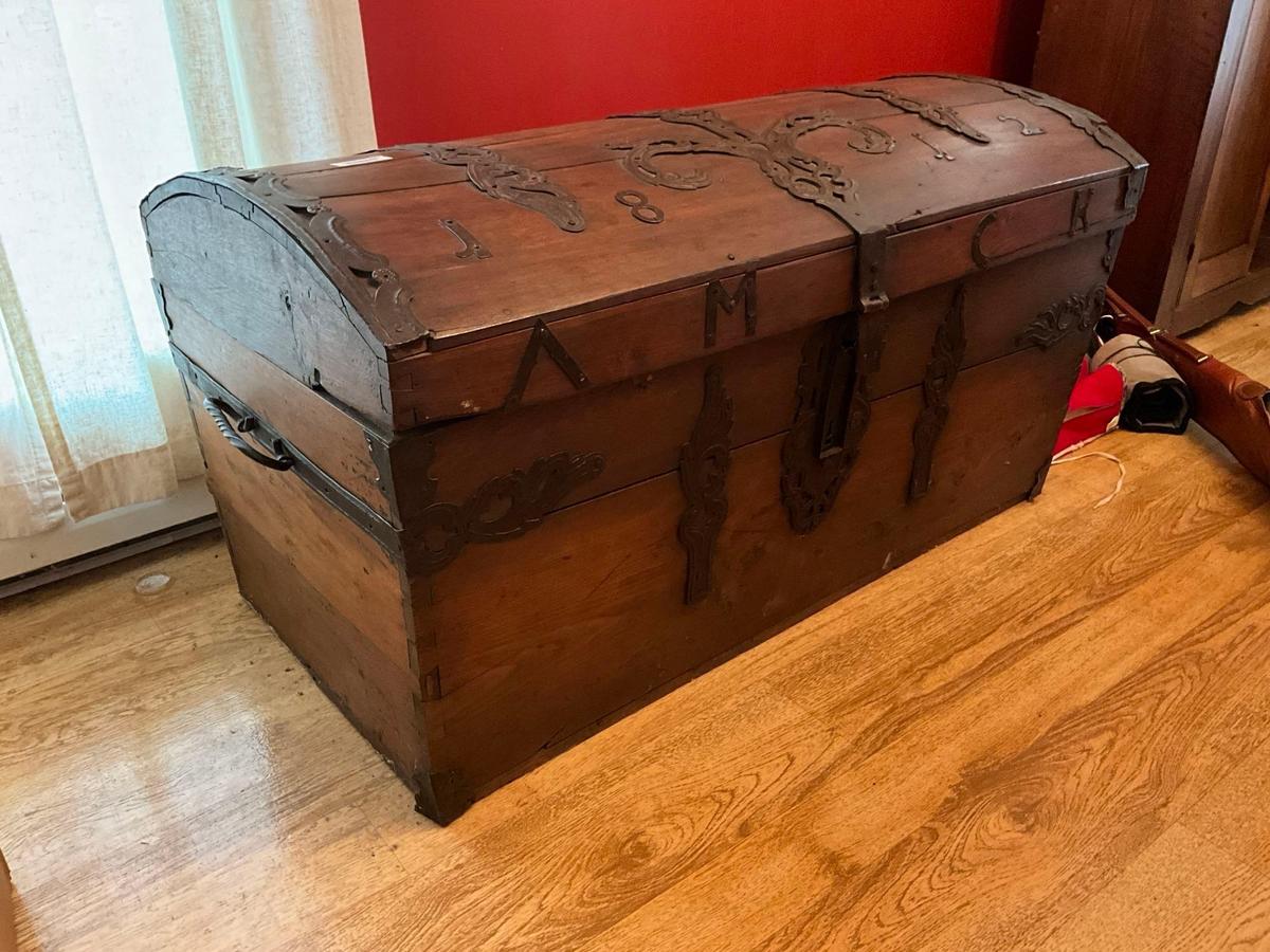 Large Primitive Wooden Trunk