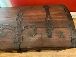 Large Primitive Wooden Trunk