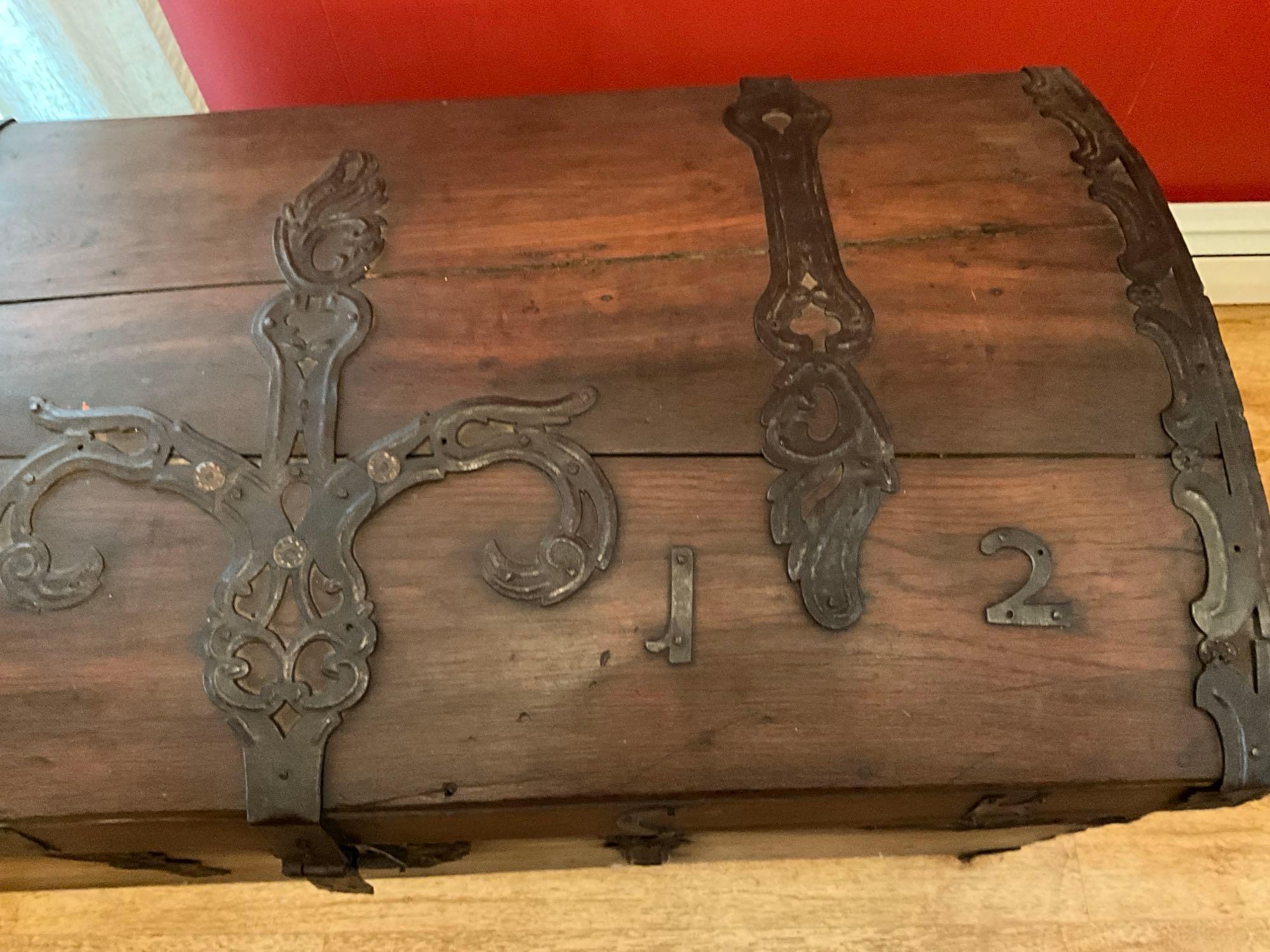 Large Primitive Wooden Trunk