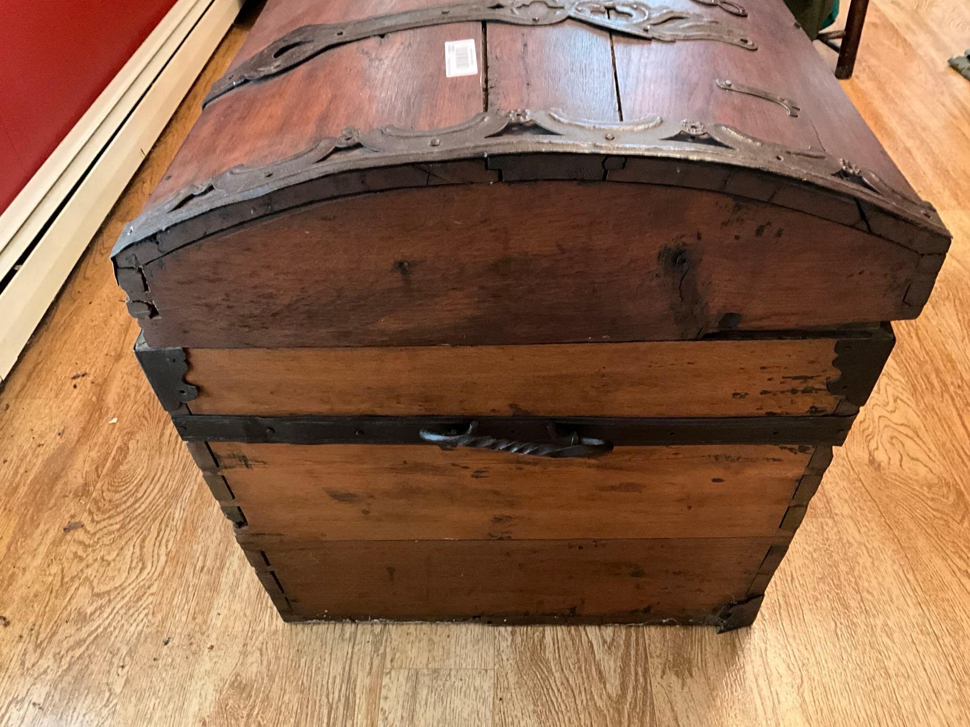 Large Primitive Wooden Trunk