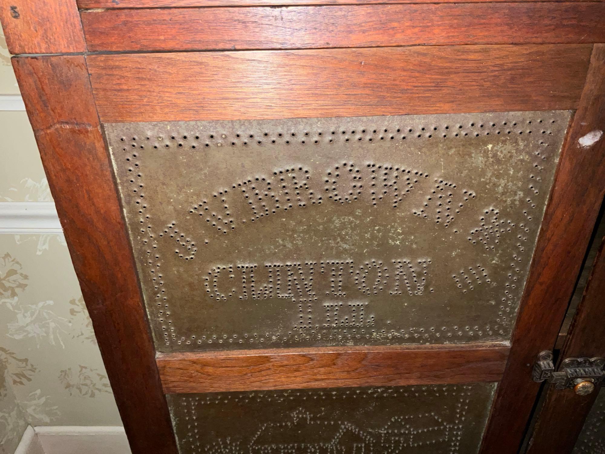 Primitive 6-Tin Pie Safe from Clinton, IL