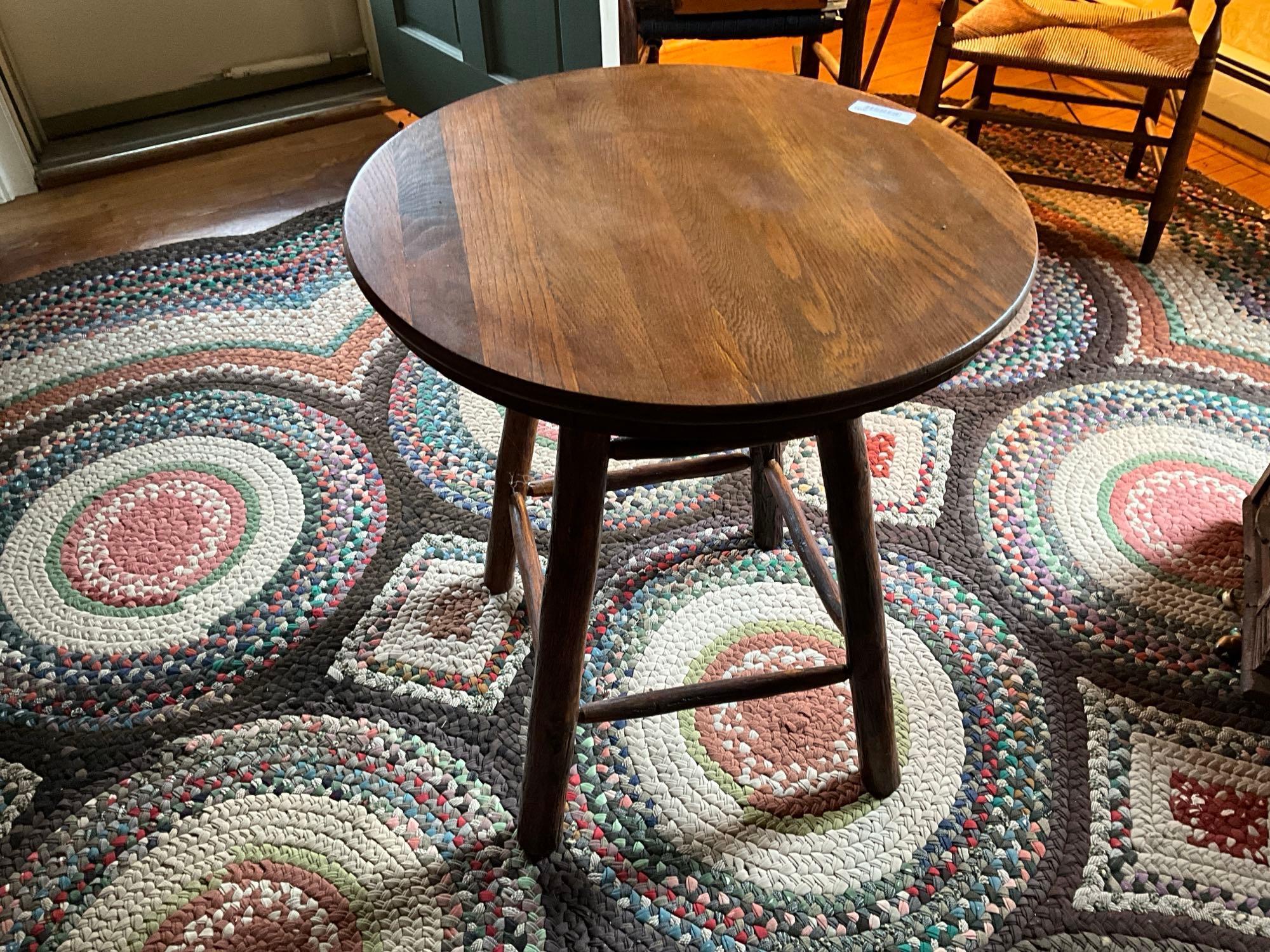 Rustic Live Wood Round Parlor Table