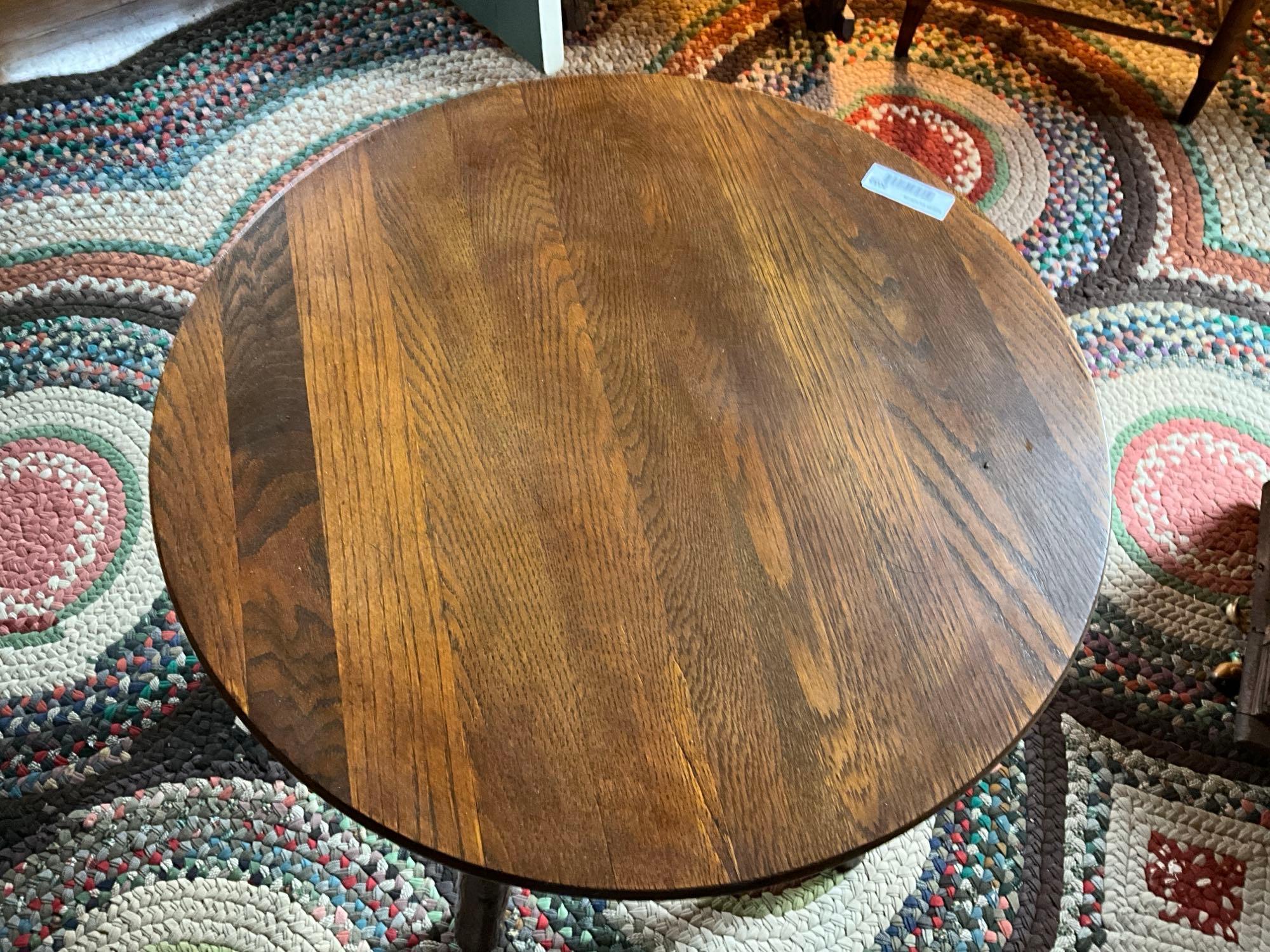 Rustic Live Wood Round Parlor Table