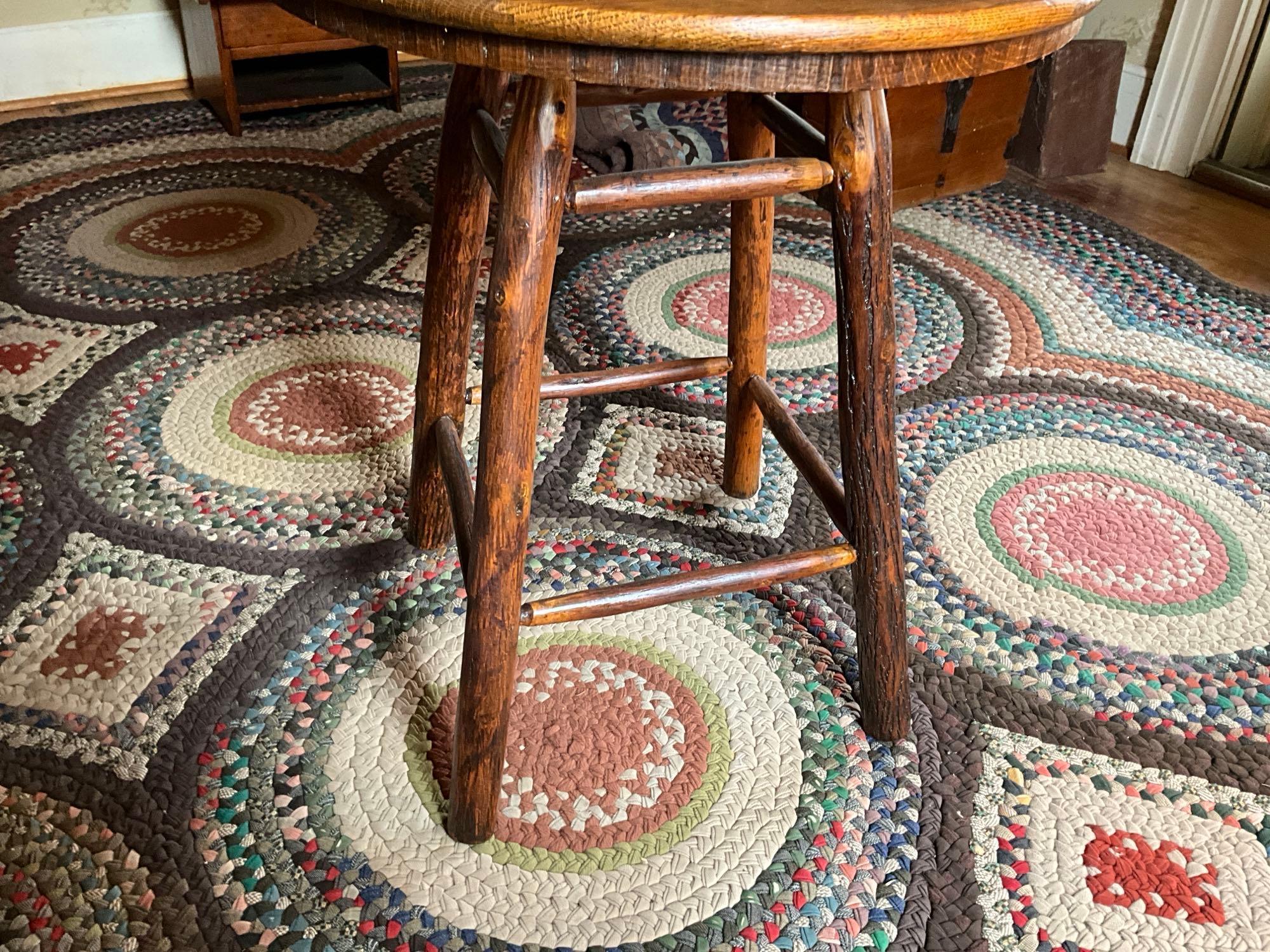 Rustic Live Wood Round Parlor Table