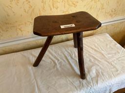 Primitive 3-Legged Wooden Milking Stool