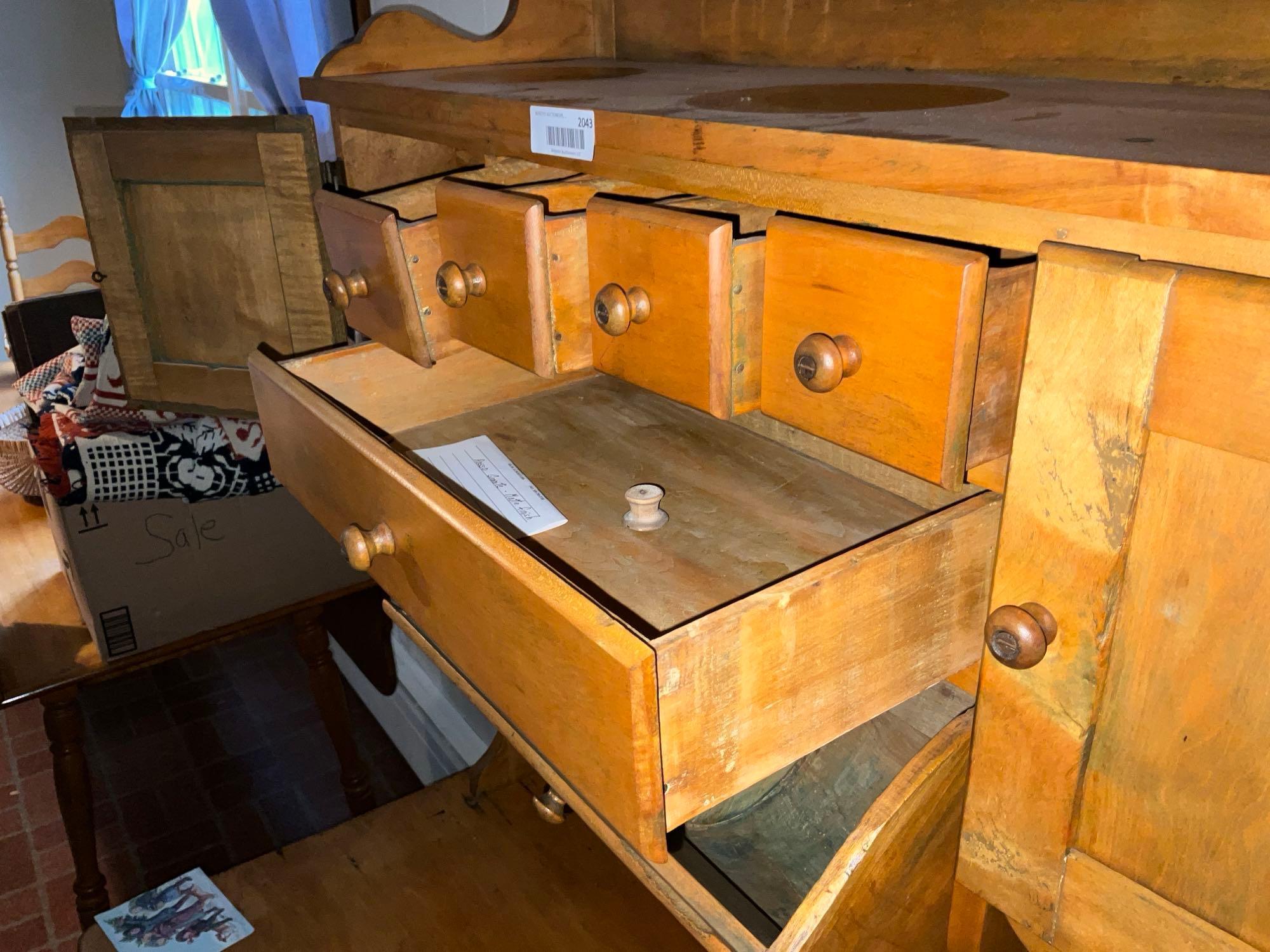 Primitive Possum Belly Kitchen Cabinet