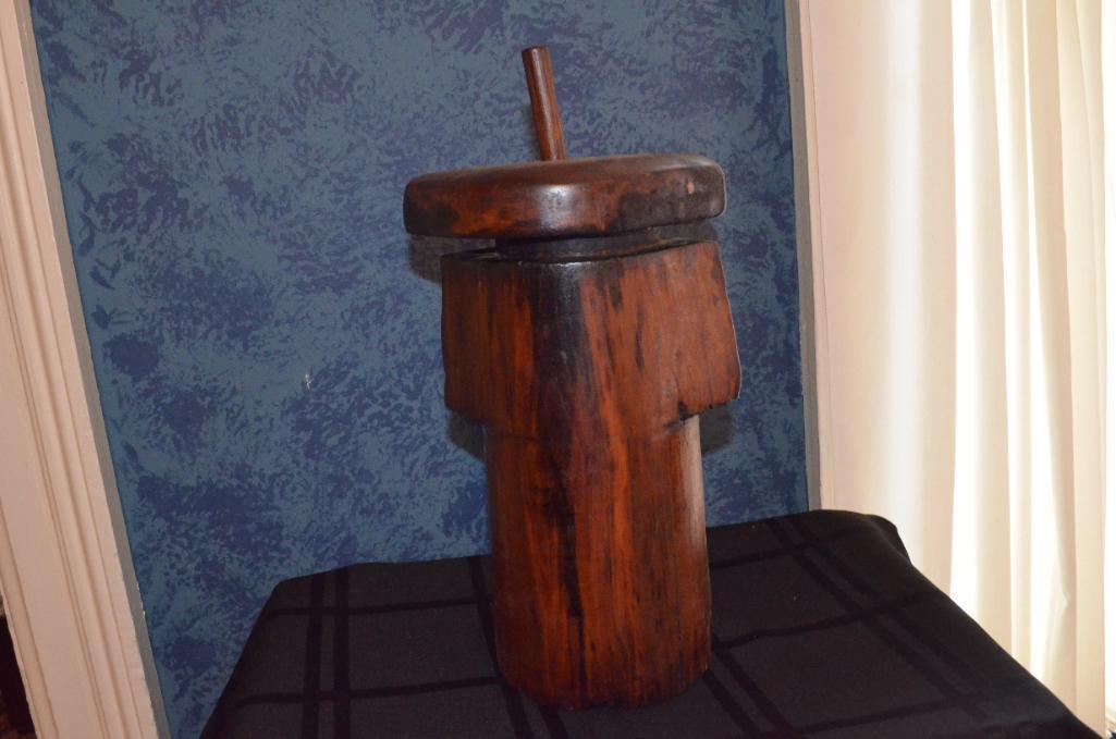 Wooden butter churn