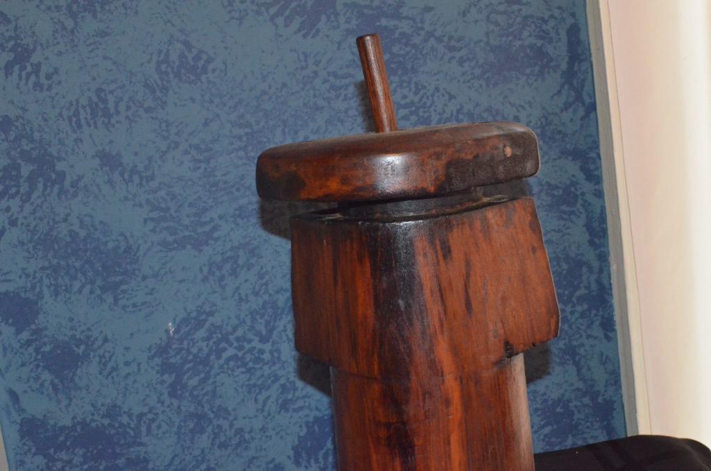 Wooden butter churn