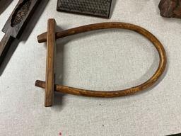 Flat of primitive wood items