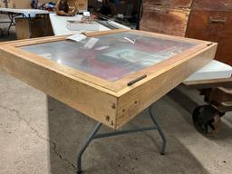Oak table top show case