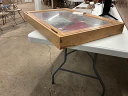 Oak table top show case