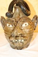 W.P Flowers Face Jug With Snake North Carolina