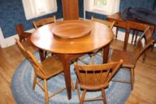 42 in. Round Pine Tavern Table With Lazy Susan