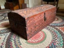 33 in. Wide Rustic & Heavy Wooden Trunk