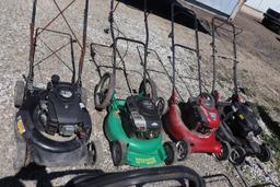 (4) Various Lot Of Push Mowers