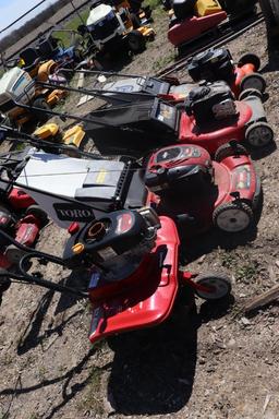 (4) Various Lot Of Push Mowers