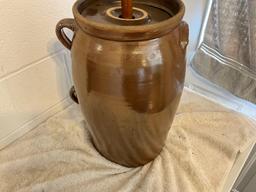 unusual 6 gal. churn w/2 handles