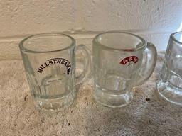 assorted mini A & W root beer mugs, & Dog & Suds mugs