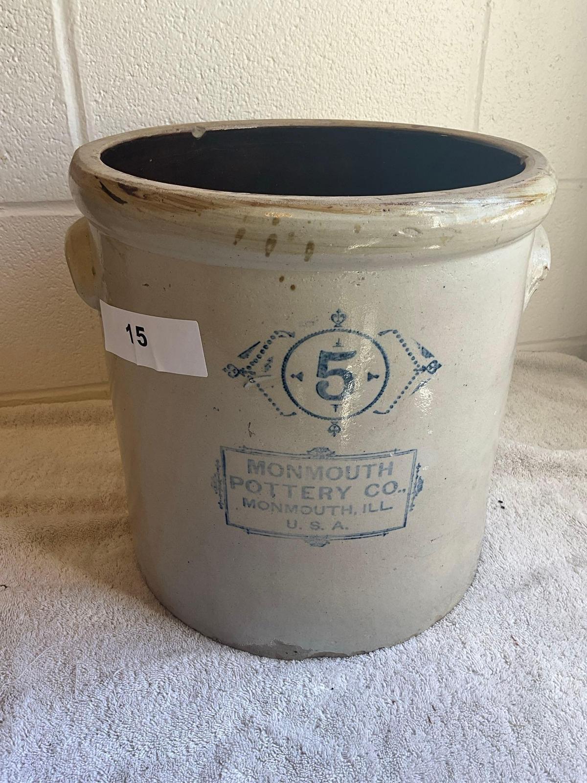 Monmouth Pottery Co 5 gal. crock