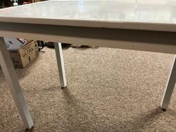 white enamel top table