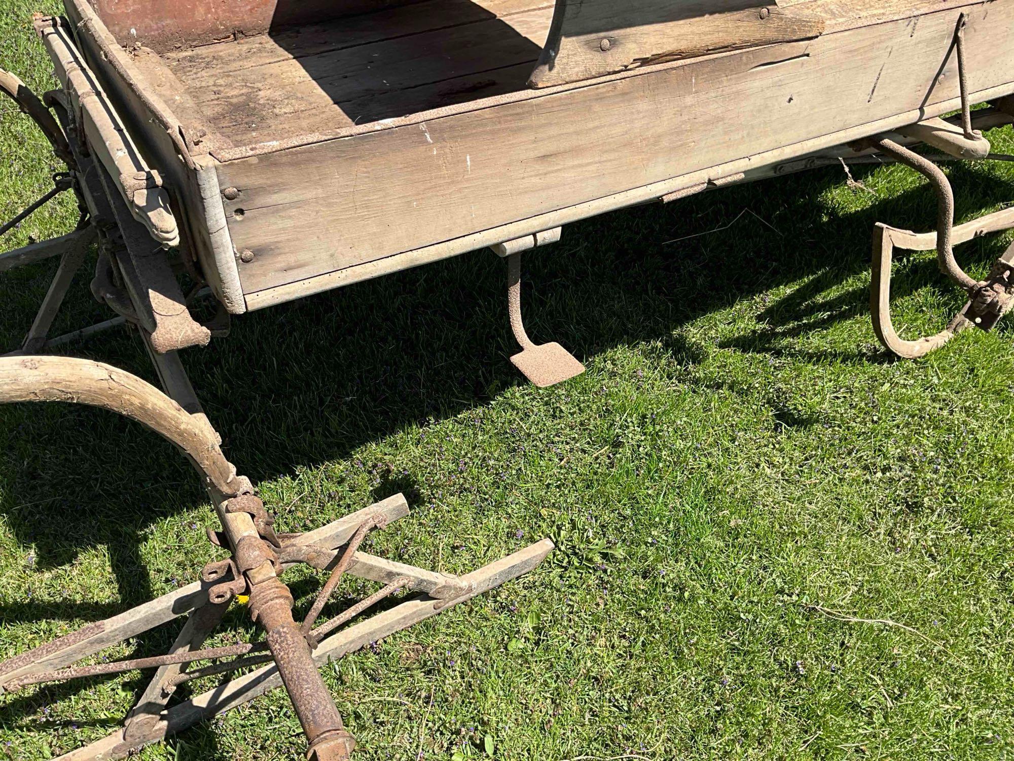 Early Buckboard wagon on sleigh runners