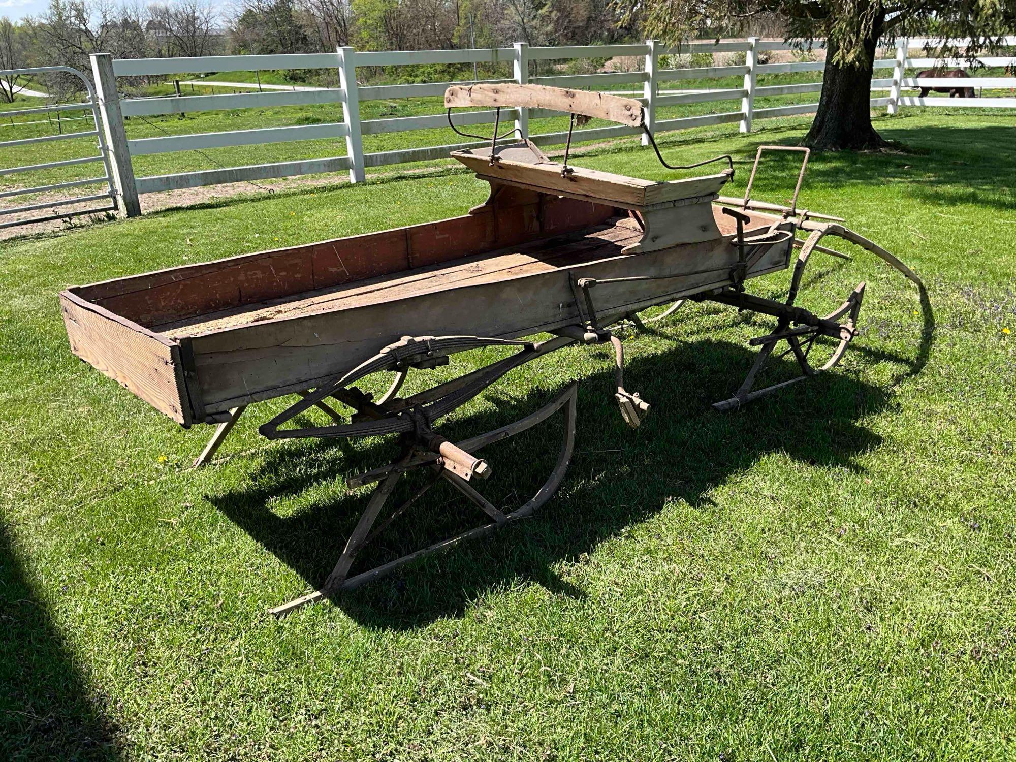 Early Buckboard wagon on sleigh runners