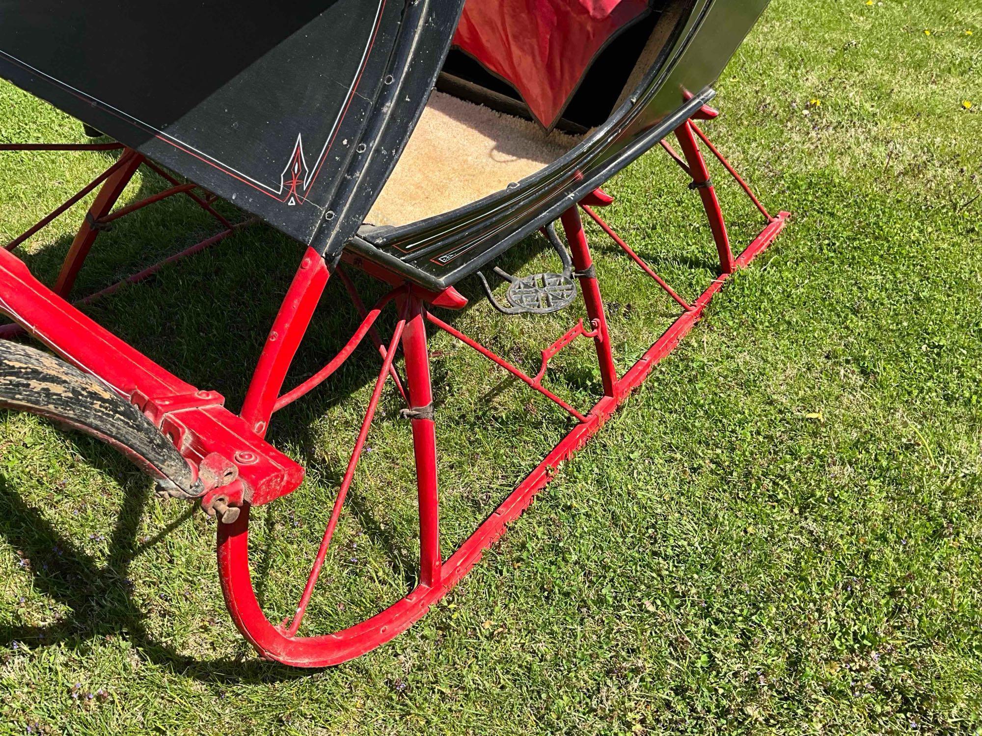 Horse Drawn Sleigh w/ horse hair sleigh ride blanket