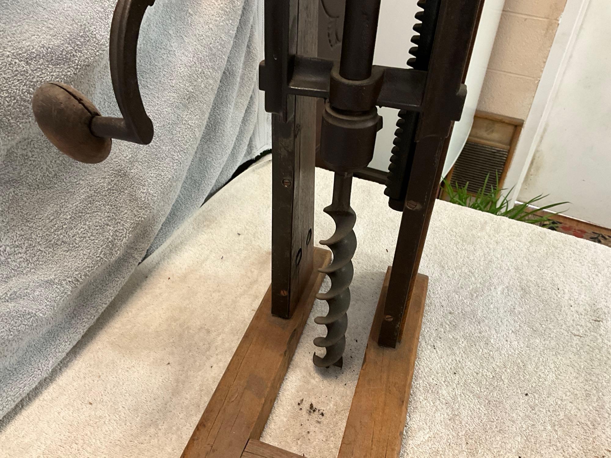 early bench top hand powered drill press