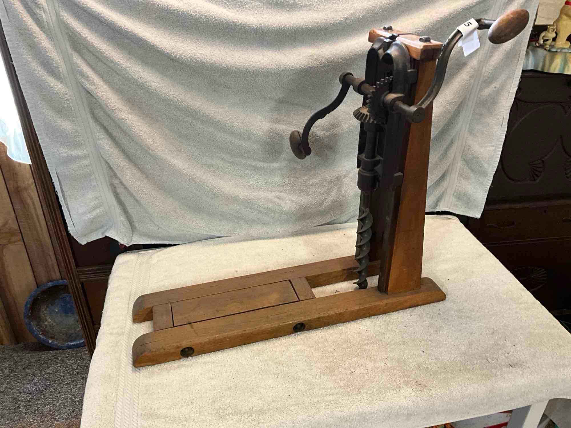 early bench top hand powered drill press