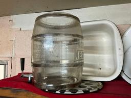 Nestea glass tea jug & (3) enamel tubs