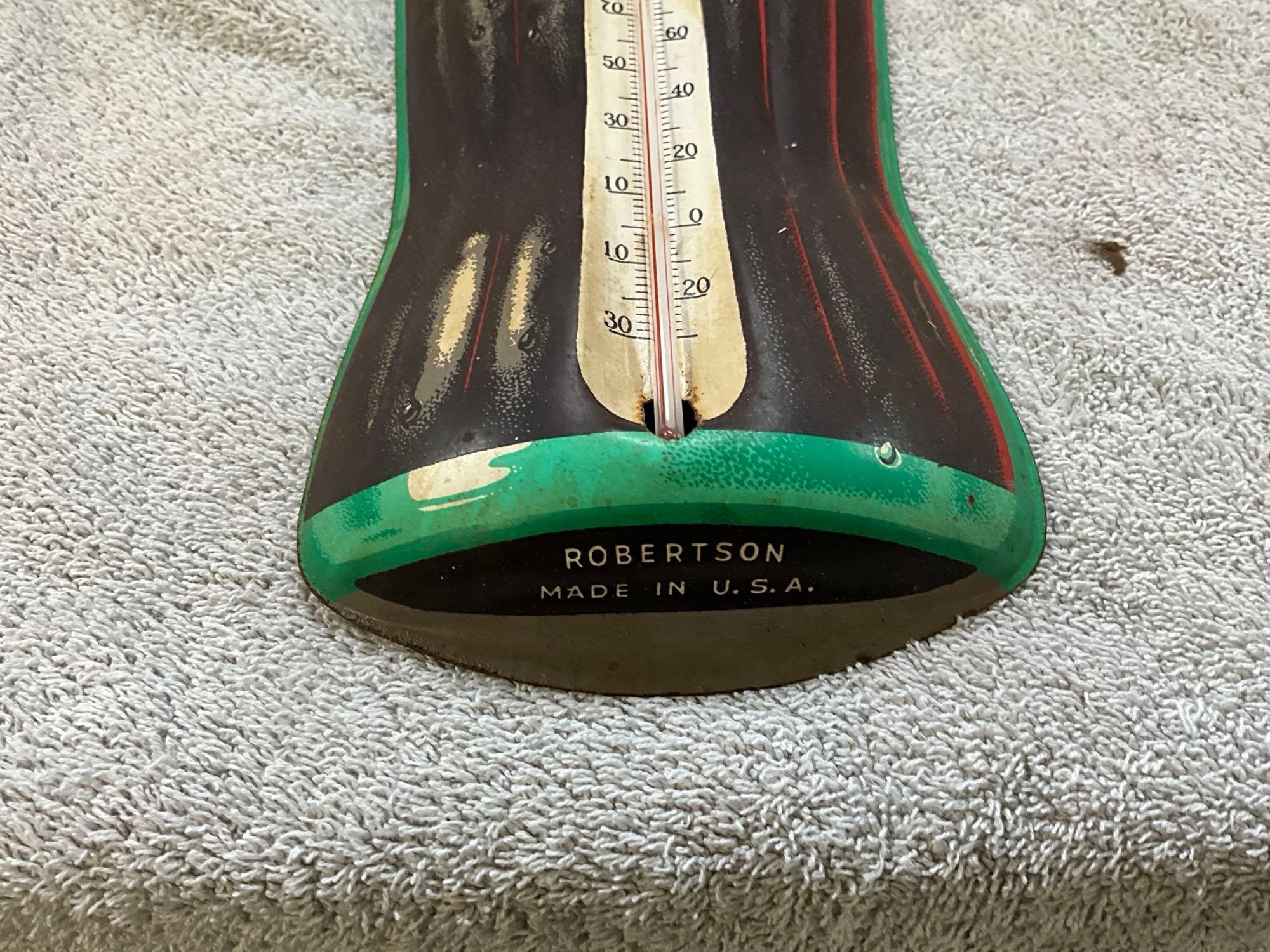 Robertson Coca-Cola tin thermometer