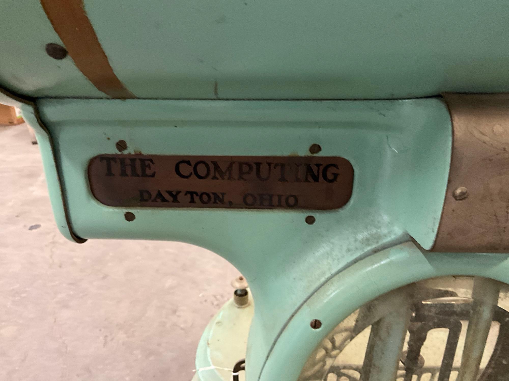 Computing Scale Co. green porcelain scale from Dayton, OH