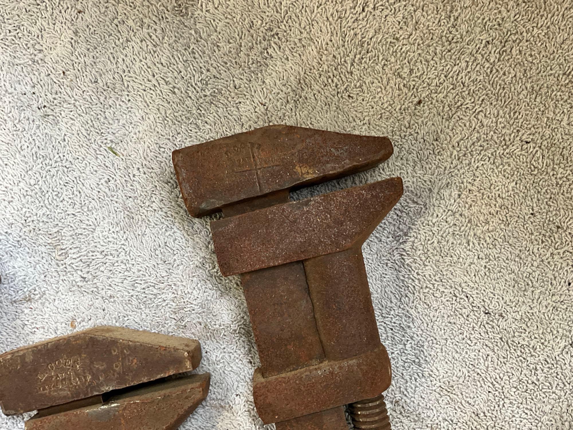 (3) antique adjustable wrenches