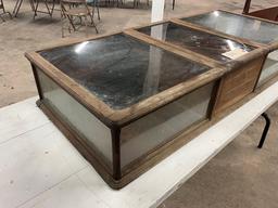 Unique antique oak table top show case