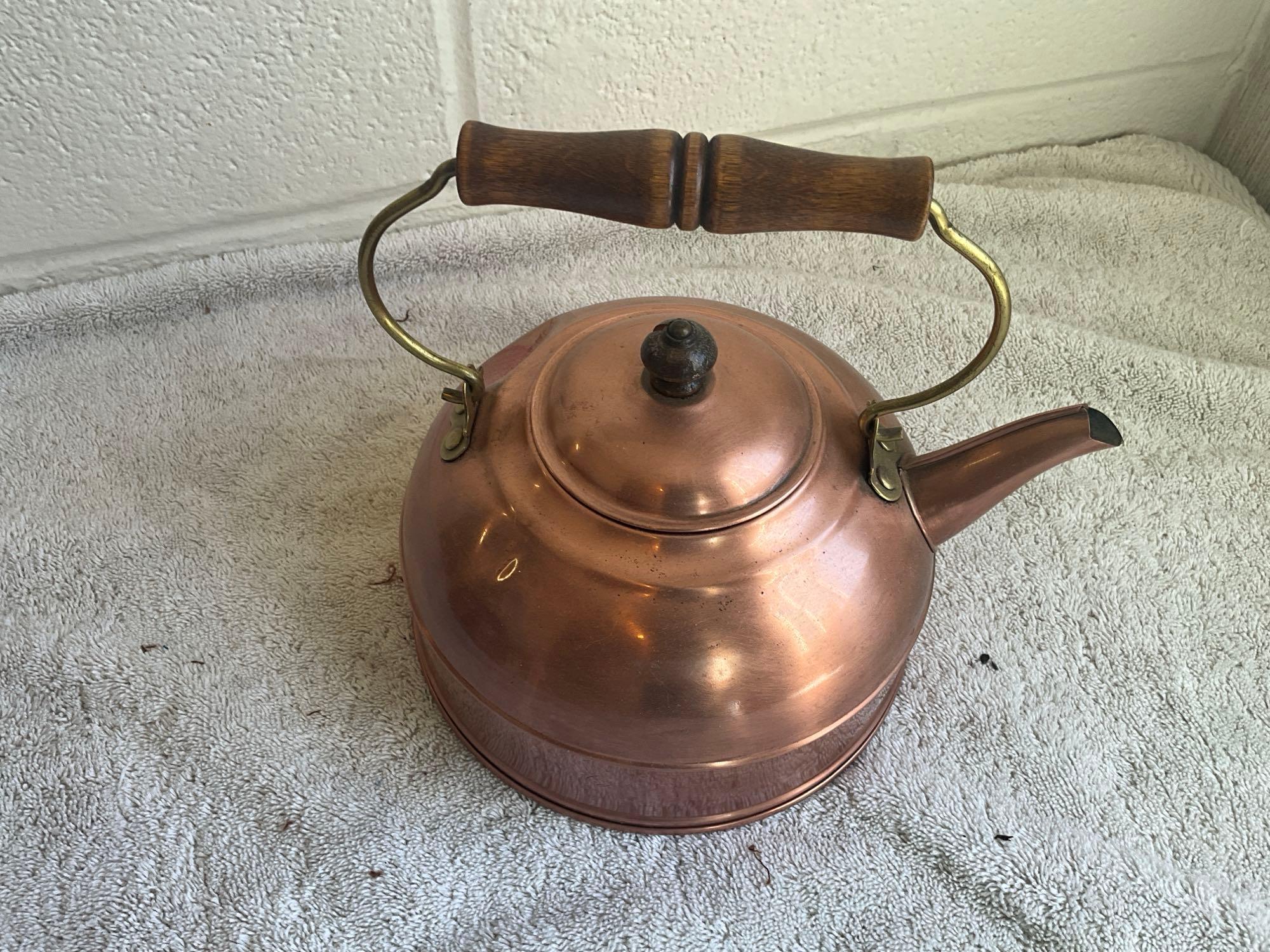 (2) copper tea kettles