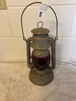 Embury #180 Supreme barn lantern w/red globe