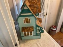hand made doll house w/hand made furniture