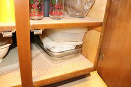 Contents of kitchen cabinets to include silverware, bakeware, Tupperware, etc.